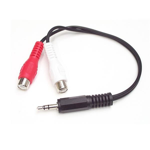 Audio Kabel Klinke/2x RCA Stecker/Buchse schwarz 15cm