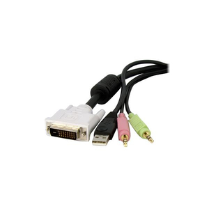 4in1 USB Dual Link DVI-D KVM Switch Kabel mit Audio und Mikrofon