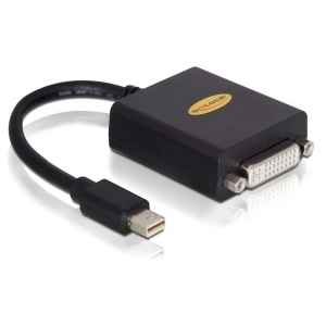 Adapter Mini-Displayport Stecker zu DVI-I Buchse 18cm schwarz