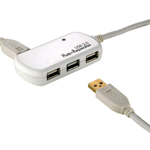 USB2.0 Hub 4 Port mit Repeater weiß exte