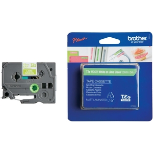 TZe-MQG35 Schriftbandkassette weiß auf grün (matt) für P-Touch GL-H105, PT-1080, 1090, 18, 2430, D200, PT-GL-200, PT-H100, H300, H500, H75, P700