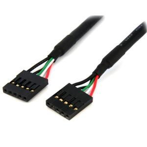 Internes 5pin USB IDC Mainboard Header Kabel Buchse/Buchse Schwarz 0,45m