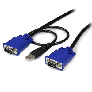 2in1 USB VGA KVM Kabel Stecker/Stecker schwarz 1,8m