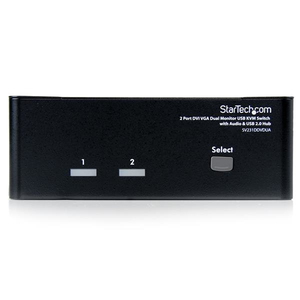DVI/VGA Dual-Monitor KVM-Switch USB mit Audio und USB 2.0 Hub 2 Port