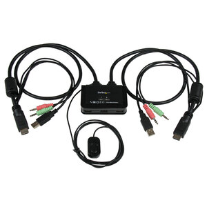 2 Port KVM Switch USB/HDMI mit Audio USB Powered
