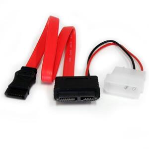 Slimline SATA auf SATA mit LP4-Stromkabel/Adapter Stecker/Stecker Rot 0,30m