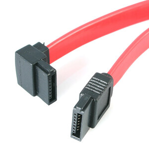 SATA Linksgewinkeltes Datenkabel SATA7-pin/SATA7-pin Stecker/Stecker Rot 30cm