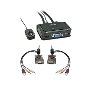 VGA KVM Switch Compact USB2.0 Audio 2ports