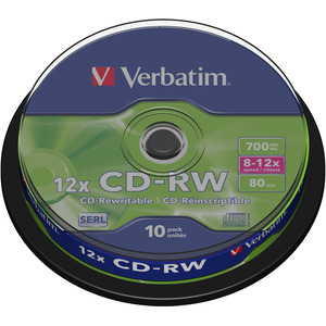 CD-RW 8-10x 80min 700MB 10 Stück Spindel
