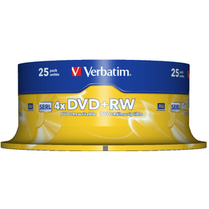 DVD+RW 4,7GB 4x Scratch 25 Stück Spindel