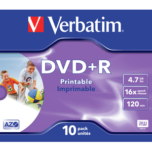 DVD+R 4.7GB 16x bedruckbar 10er Pack Jewel Case