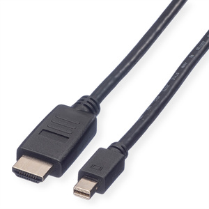 Videokabel Mini DisplayPort/HDMI Stecker/Stecker Schwarz 2m