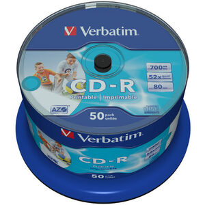 CD-R 52x Data Life Plus 80Min. 700MB 50er Spindel Super AZO Generic Printable Wide Print Surface No ID