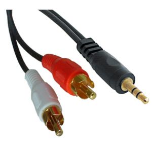 Premium Audio-Adapterkabel, 2x RCA (Cinch) Stecker an 3,5mm Klinkenstecker 1 m