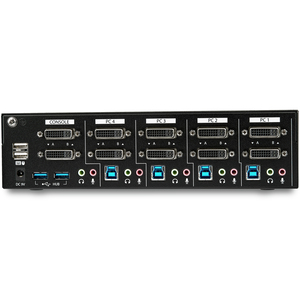 4 Port Dual Monitor DVI KVM Switch mit USB 3.0 Hub