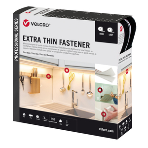 Extra Thin Fastener Klett-Befestigung Haken- & Flauschband 20mm Breite 5m Länge Schwarz