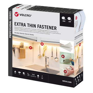 Extra Thin Fastener Klett-Befestigung Haken- & Flauschband 50mm Breite 5m Länge Weiß