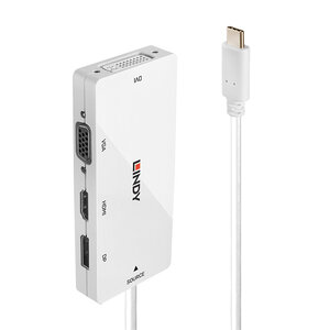 USB-C auf Multi-AV Konverter Weiß DisplayPort/HDMI/DVI/VGA/USB-C