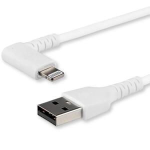 abgewinkeltes Lightning- auf USB-Kabel Stecker/Stecker Weiß 2m