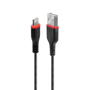 USB Kabel USB-A/Lightning Stecker/Stecker Schwarz 2m