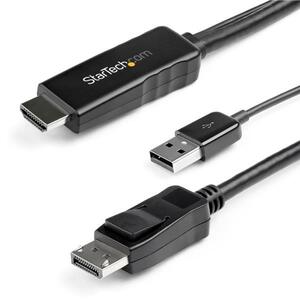 HDMI auf DisplayPort Adapterkabel DisplayPort/HDMI+USB Stecker/Stecker Schwarz 3m
