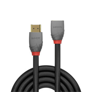 HDMI mit Ethernet Verlängerungskabel HDMI/HDMI Stecker/Buchse Schwarz 1m