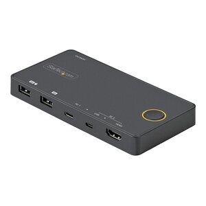 2 Port Hybrid KVM Switch HDMI + USB-A & USB-C, 4K 60Hz HDMI 2.0 Monitor