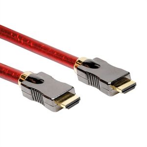 HDMI Ultra HD Kabel mit Ethernet Stecker/Stecker Rot 3m