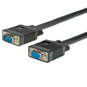 VGA-Kabel HD 15 Stecker/Buchse doppelt geschirmt Schwarz 3 m