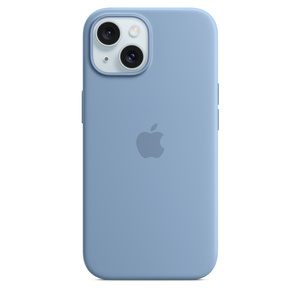 Silikon Case iPhone 15 mit MagSafe winterblau