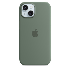 Silikon Case iPhone 15 mit MagSafe zypresse
