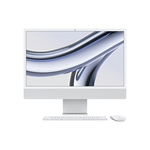 iMac silber mit Retina 4.5k Display Apple M3 8C 61cm (24") 8 GB RAM 256 GB SSD 8-Core GPU Magic Mouse, Magic Keyboard mit Touch-ID