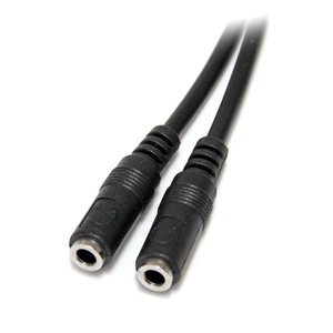 3.5mm Klinke Y-Splitter Kabel Stecker/Buchse schwarz 0,2m