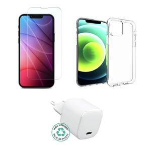 Kit for iPhone 13 Pro. Charger, Cover, Glass