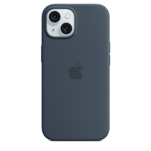 Silikon Case iPhone 15 mit MagSafe sturmblau
