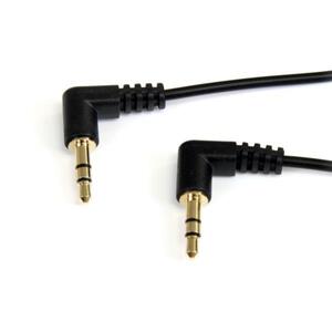 Audiokabel rechts gewinkelt 3,5mm/3,5mm Stecker/Stecker Schwarz 0,30m