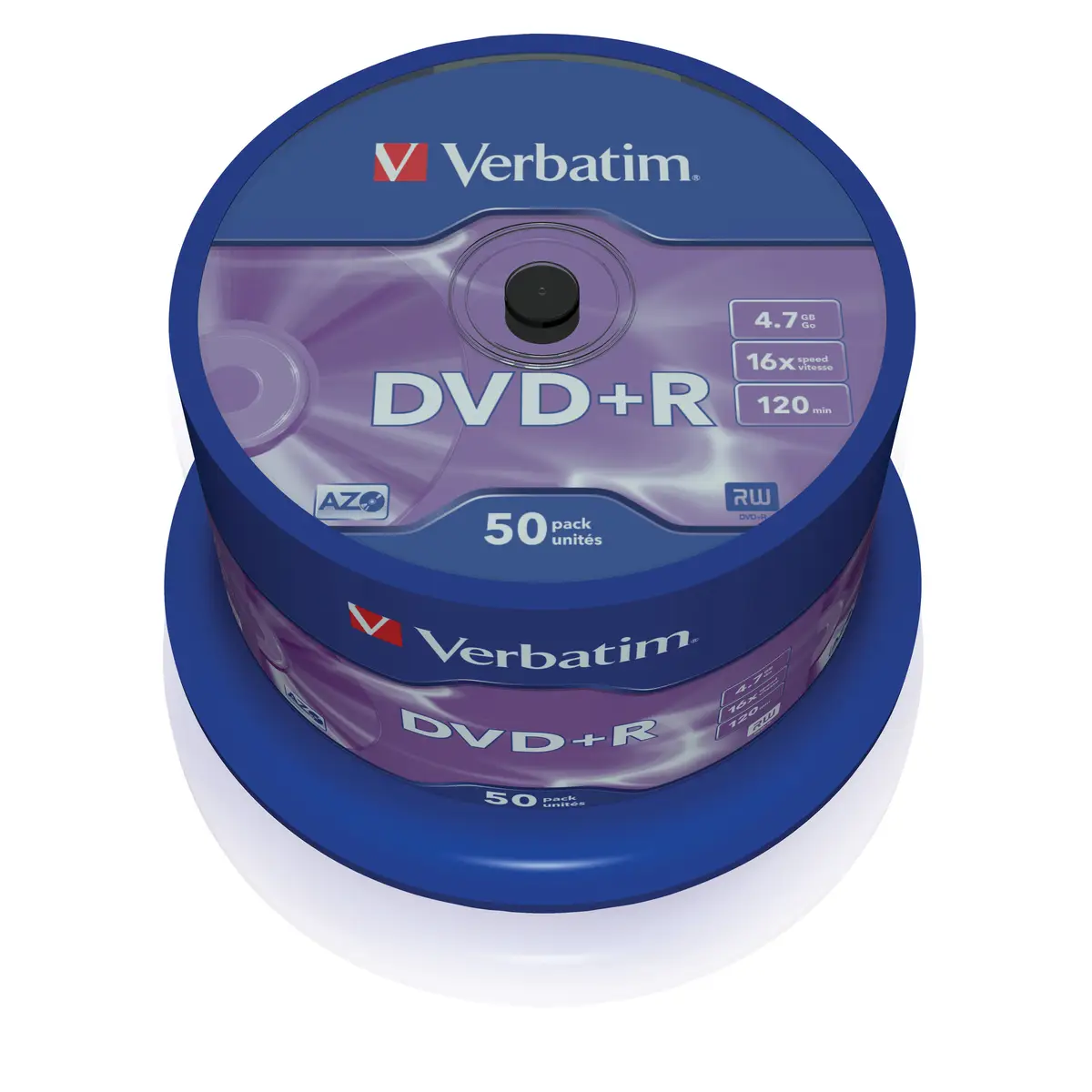 DVD+R-Rohlinge 4,7GB 16x silber Spindel 50er Pack