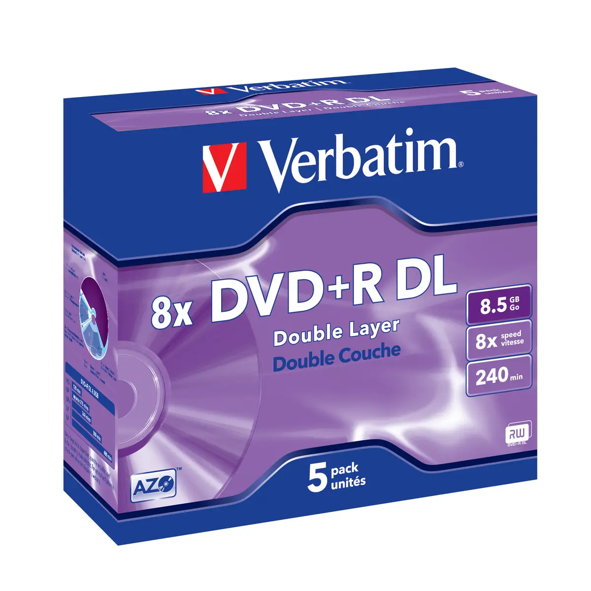 DVD+R 8x Double Layer 8,5 GB JewelCase 5 Stück