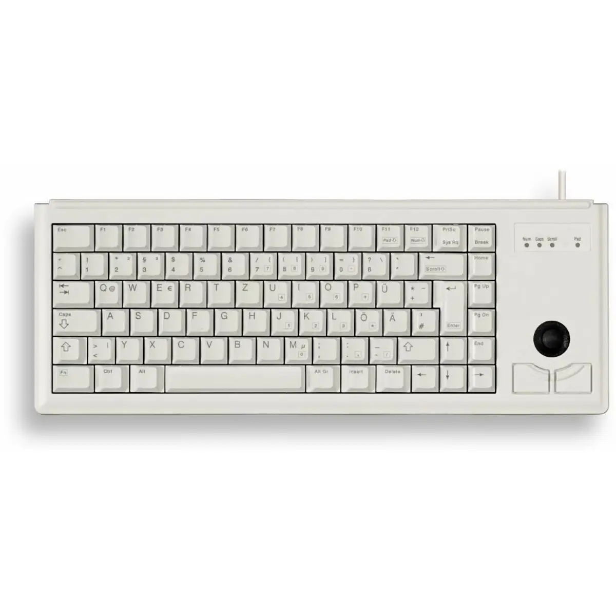 Tastatur G84-4400 USB grau Tastatur-Layout US-Englisch integr. Trackball