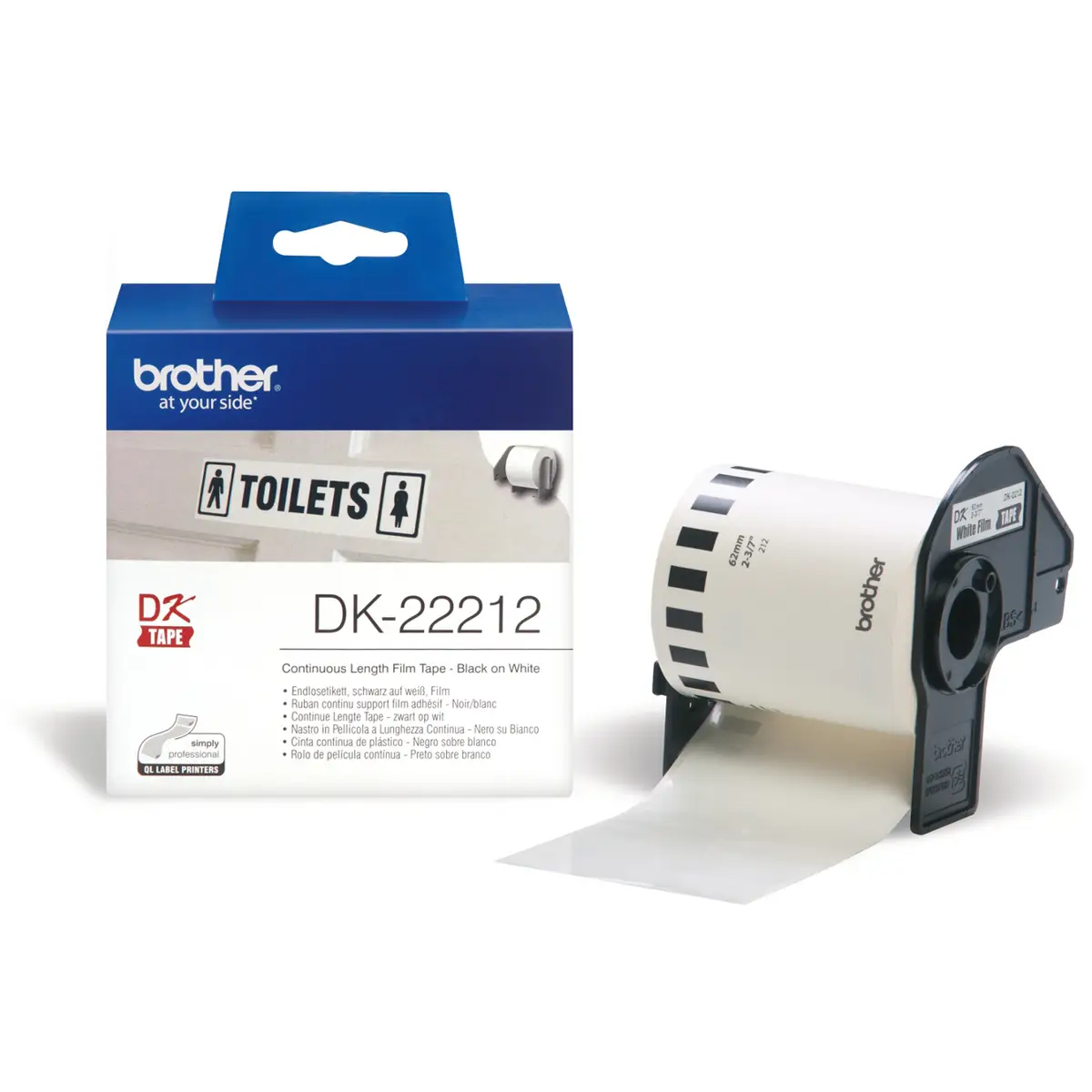 Bredher endlessLabel DK-22212, Film, white, 62mm x 15,24m for QL-500/ -550 / -650TD Labelprinter