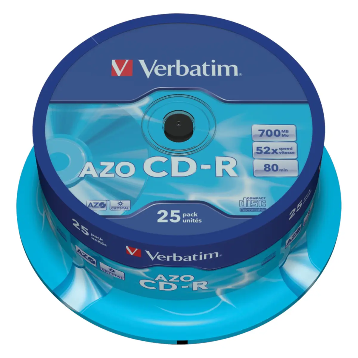 Azo Crystal CD-Rohlinke 80min/700MB 52fach 25er Packl