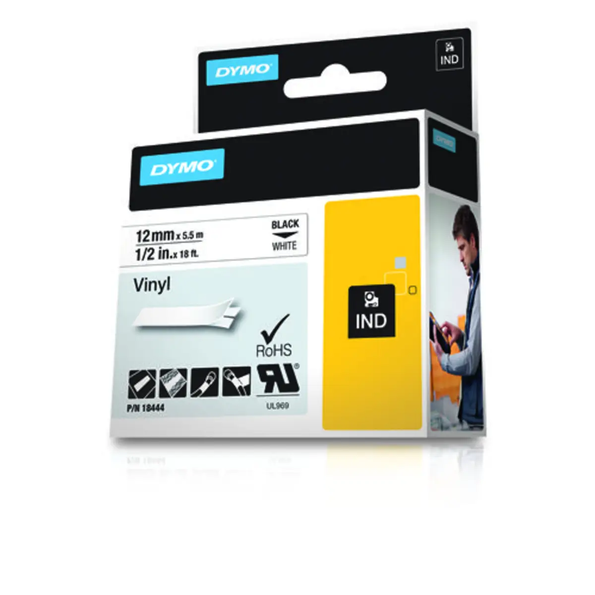 RhinoPro Vinylbands black to white 12mmx5,5m