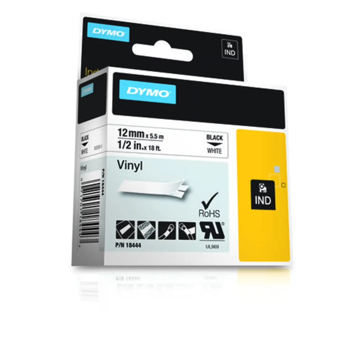 RhinoPro Vinylbands black to white 12mmx5,5m