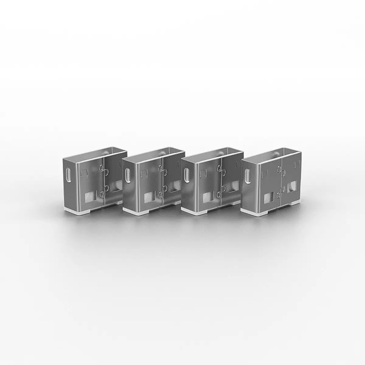 USB Portschloss mit Schlüssel, Code weiß, 4 Stück