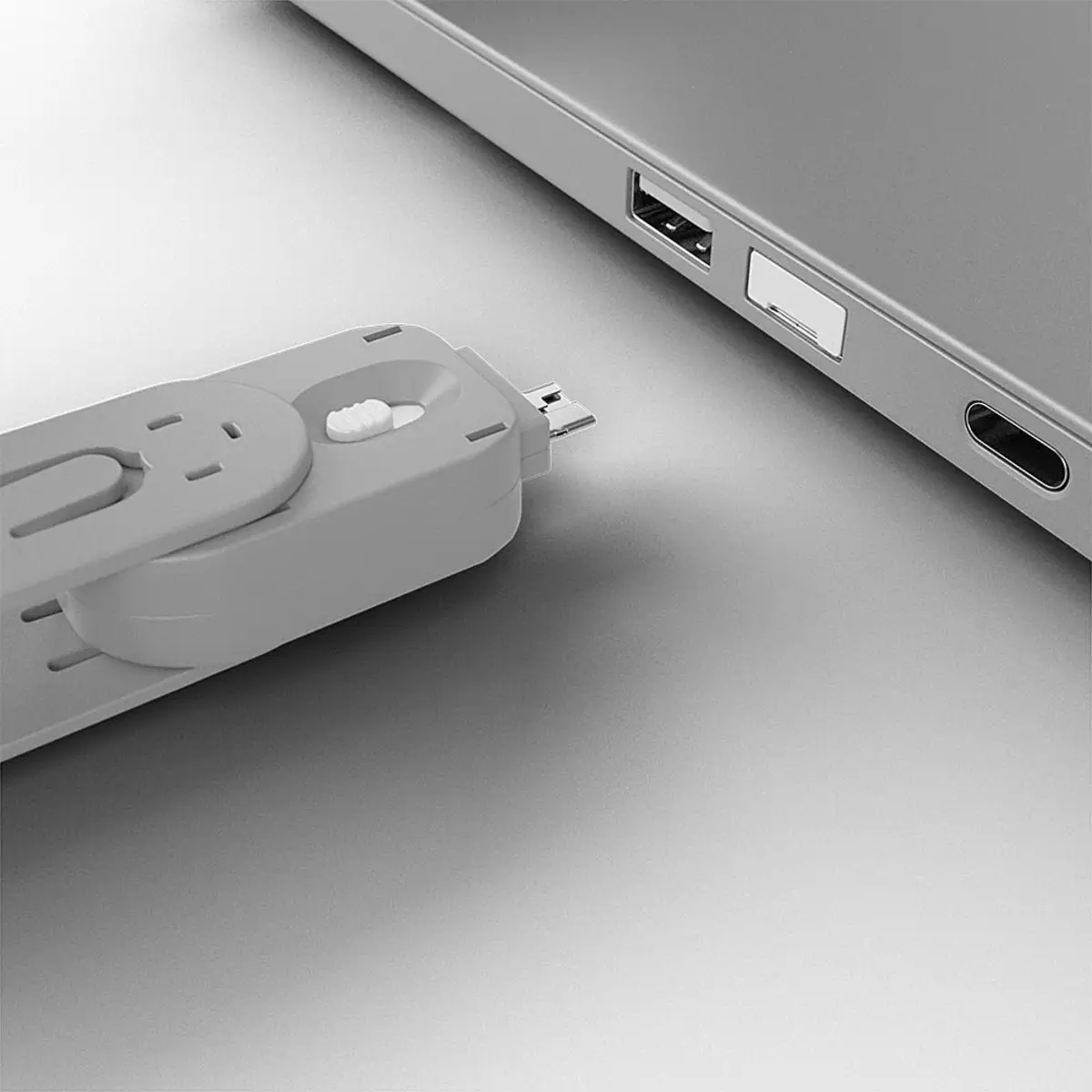 USB Portschloss mit Schlüssel, Code weiß, 4 Stück