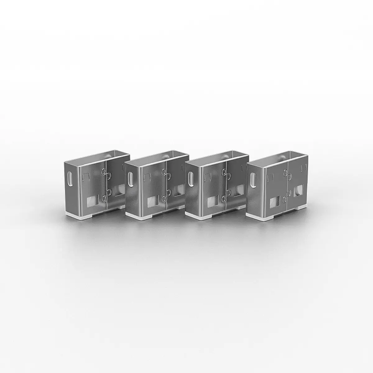 USB Portschloss mit Schlüssel, Code weiß, 4 Stück