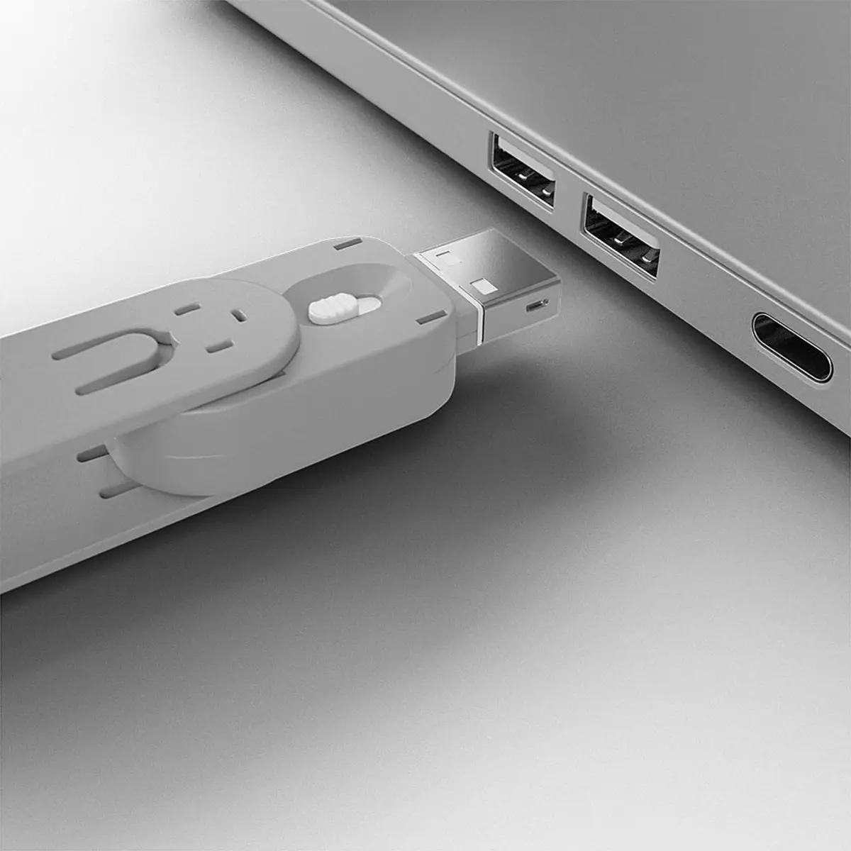 USB Portschloss mit Schlüssel, Code weiß, 4 Stück