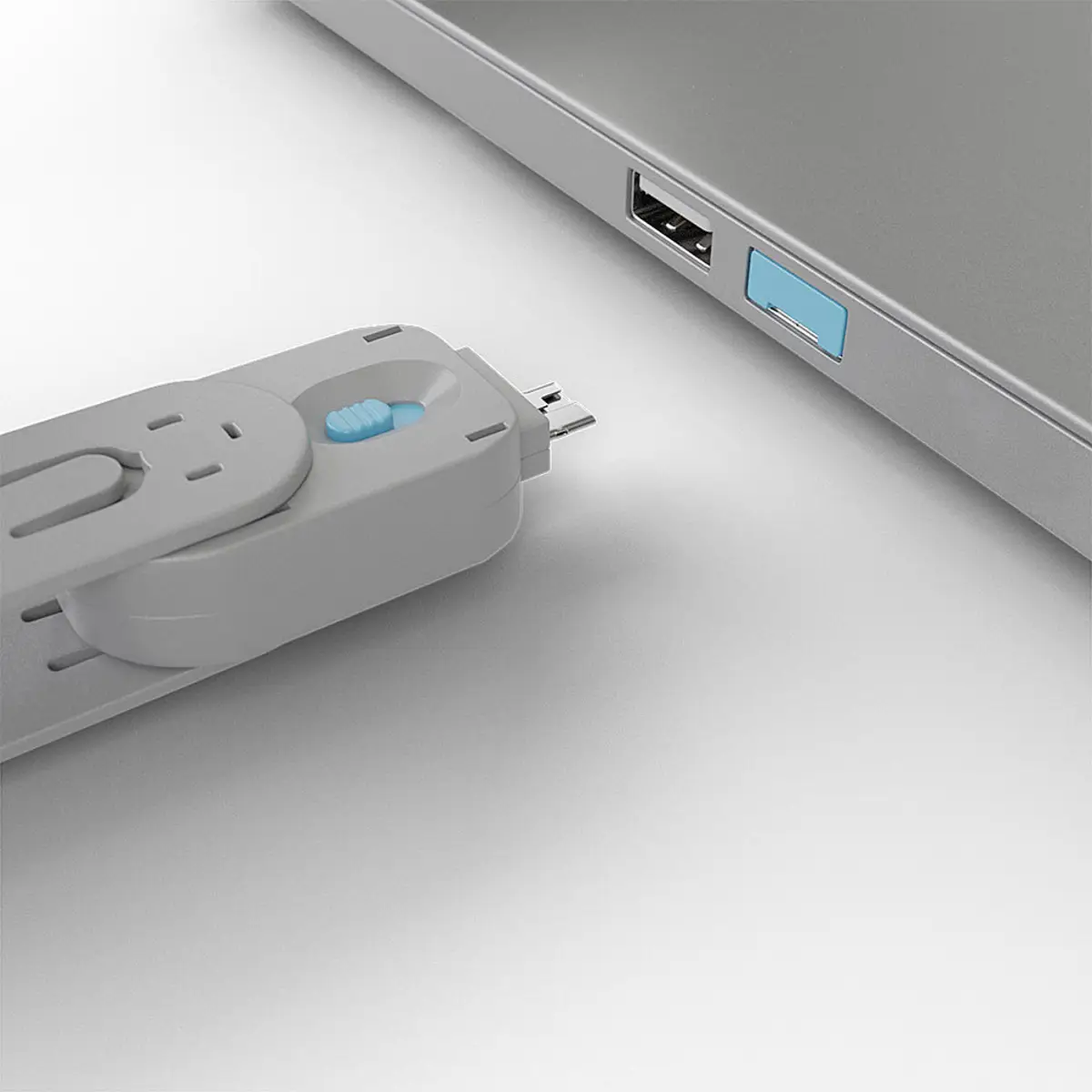 USB Port Schloss mit Schlüssel Blau 4er Pack