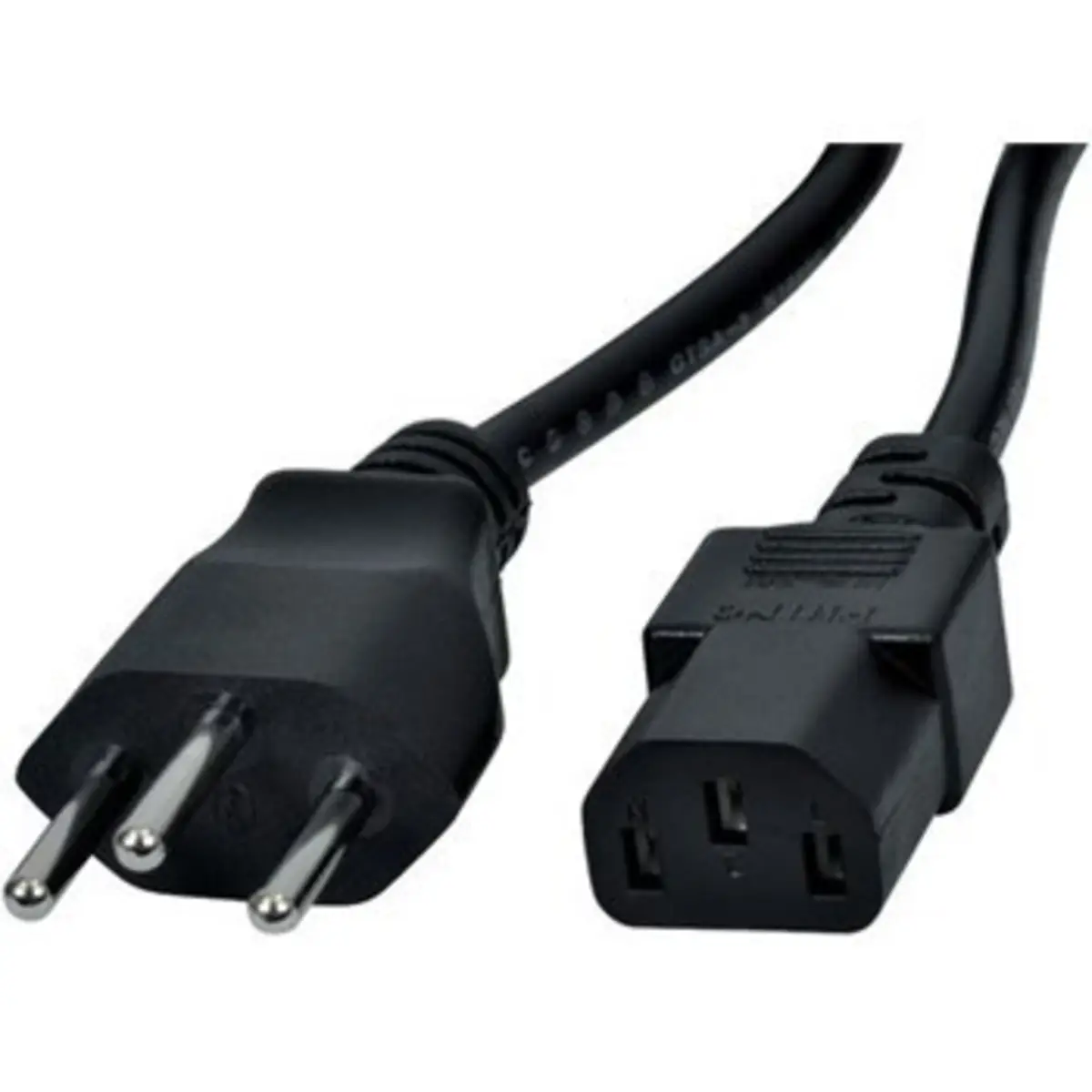 Netzkabel gerade Schweiz 3-Pin-Stecker schwarz 1,8m