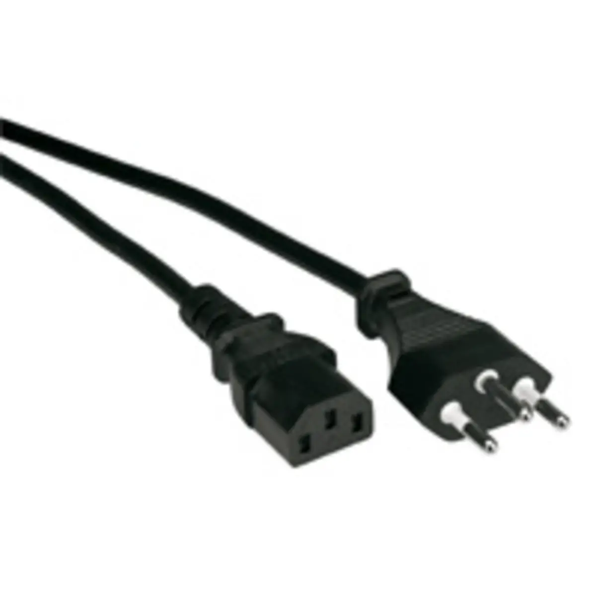 Netzkabel gerade Schweiz 3-Pin-Stecker schwarz 1,8m